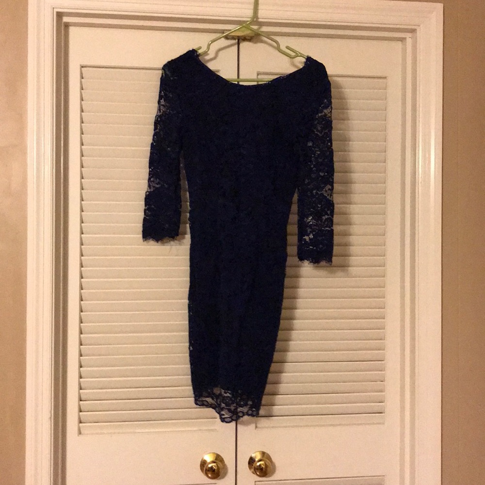 Navy full lace dress.